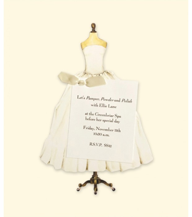 White Wed/Deb Dress Folding Card